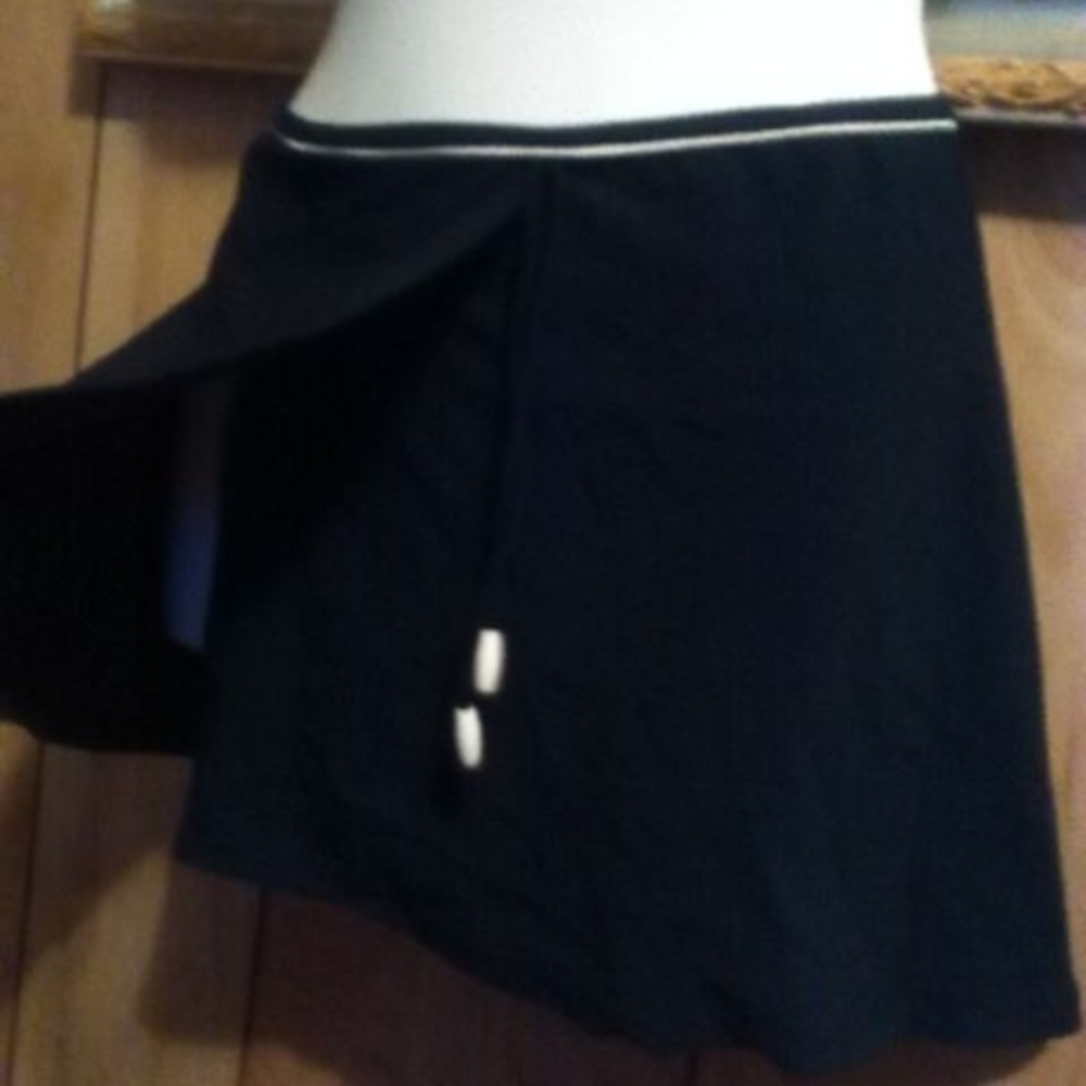 Black Skater Skirt with White Trim
